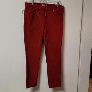 Tory Burch womens red cropped skinny jean size 28 holiday quiet luxury